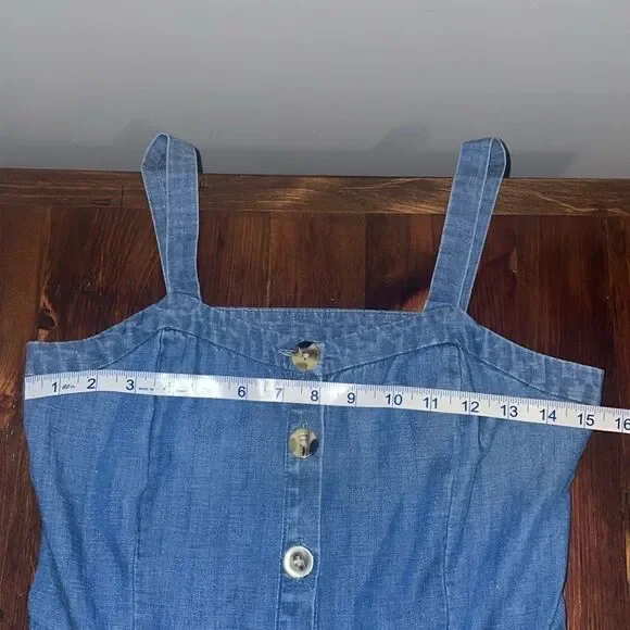 Loft Denim Button Front Dress Size 2P - Picture 7 of 10